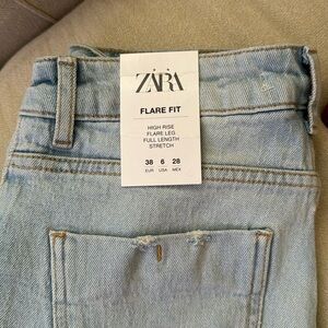 Zara light wash flare jeans